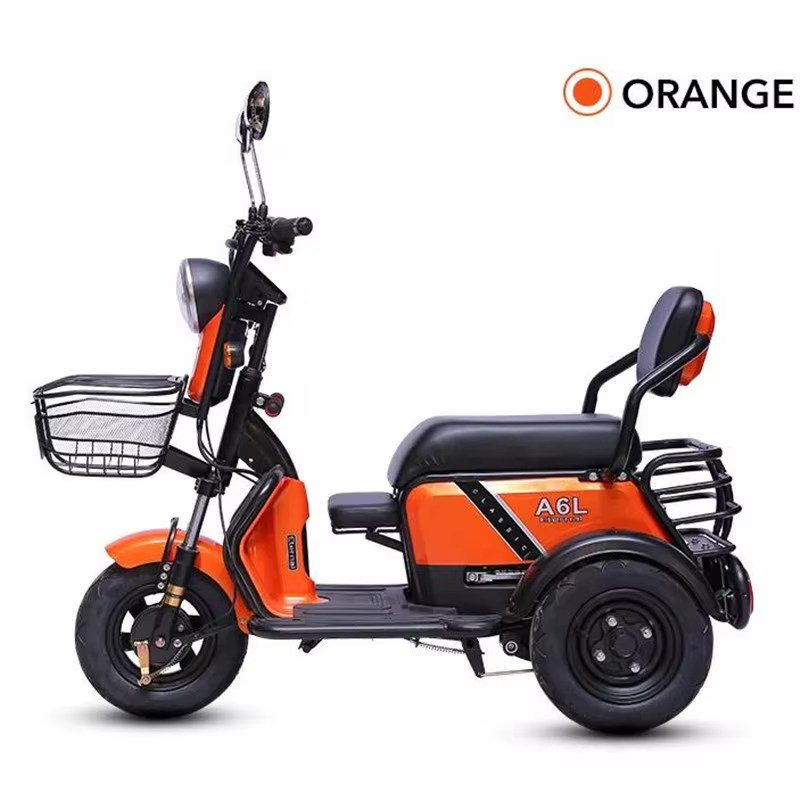 Tricycle électrique familial à 3 roues, vélo 3 places, 48V, 600W, moto électrique pour parents et en