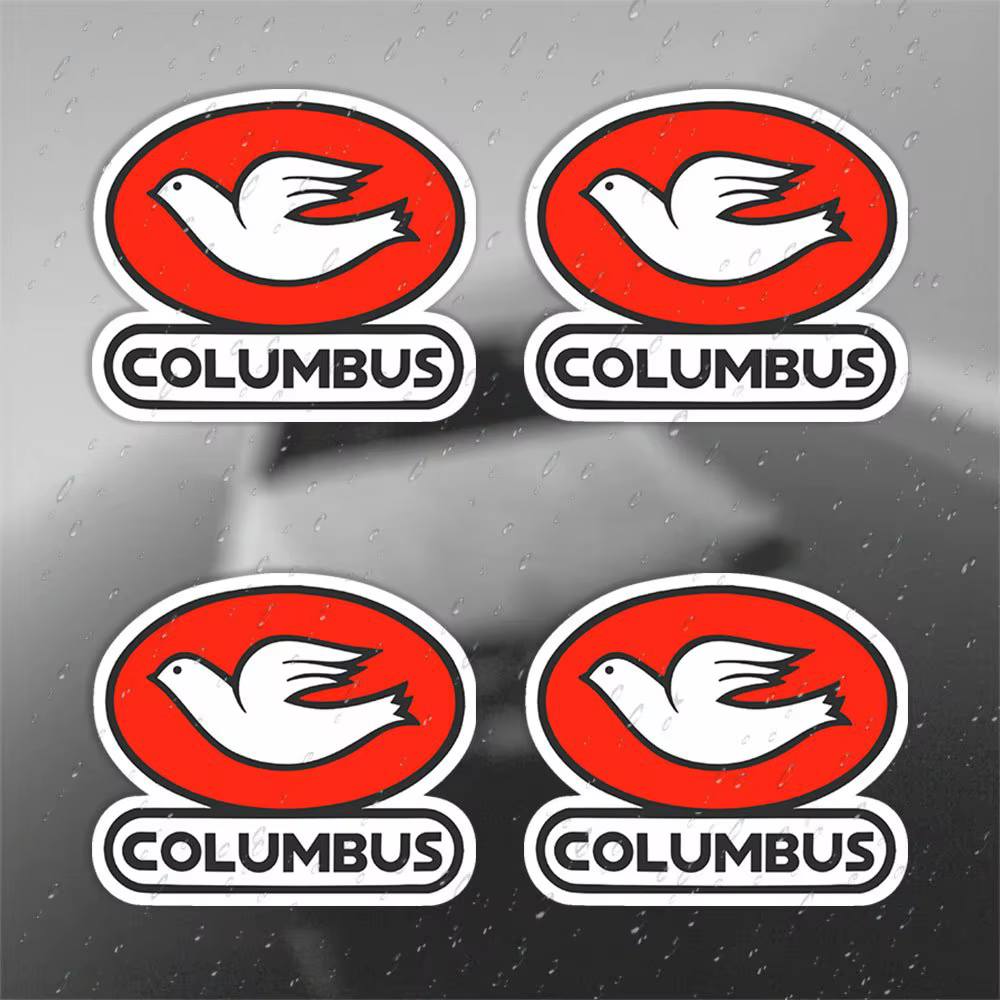 Ensemble d'autocollants rétro pour cadre de vélo Columbus (4 feuilles) - Offre un design rouge nosta