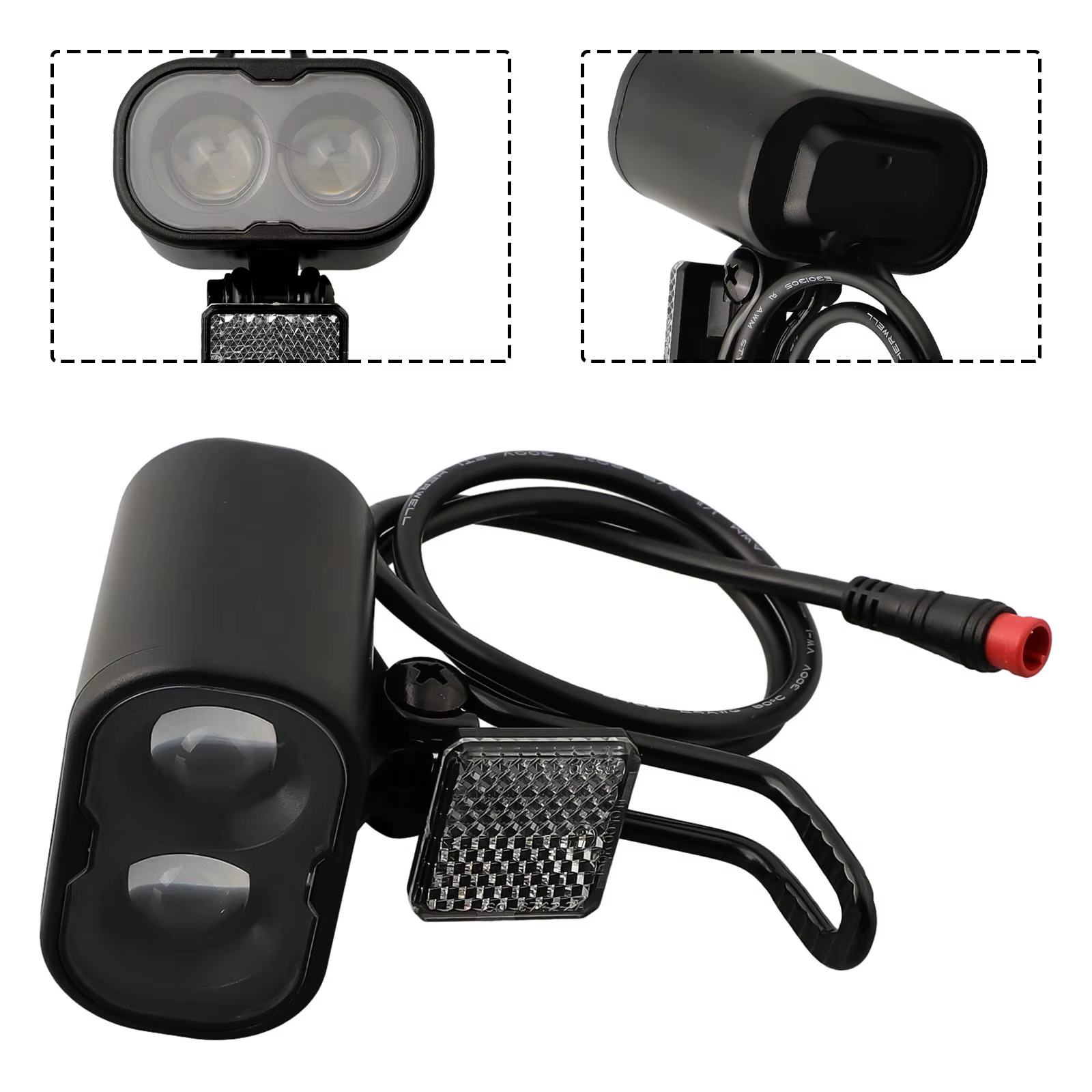 Phare de vélo avec batterie au Lithium 12-48V, 2 broches, éclairage de vélo, étanche, accessoires de