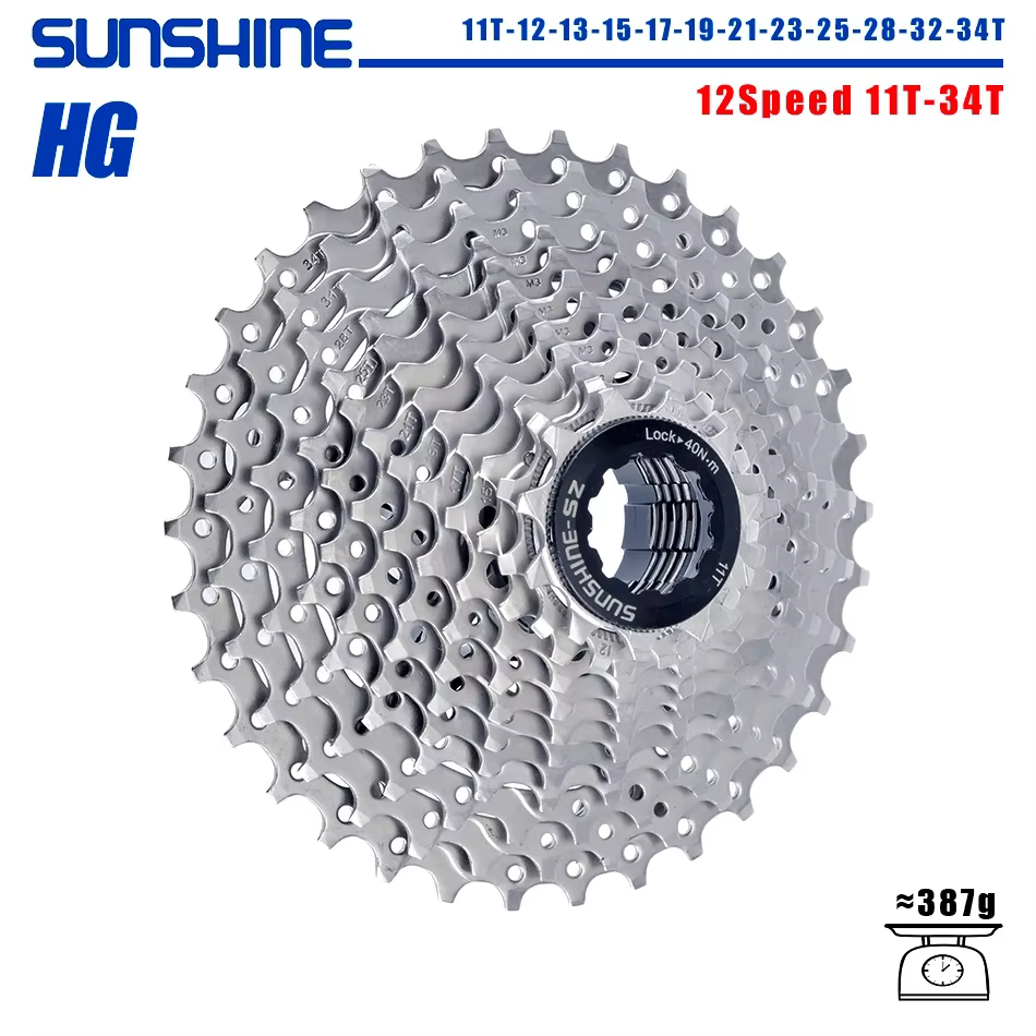 Cassette SUNSHINE hg 12 vitesses 11 34 40 42 46 50 52 ultralégère 12 vitesses pour vélo de montagne