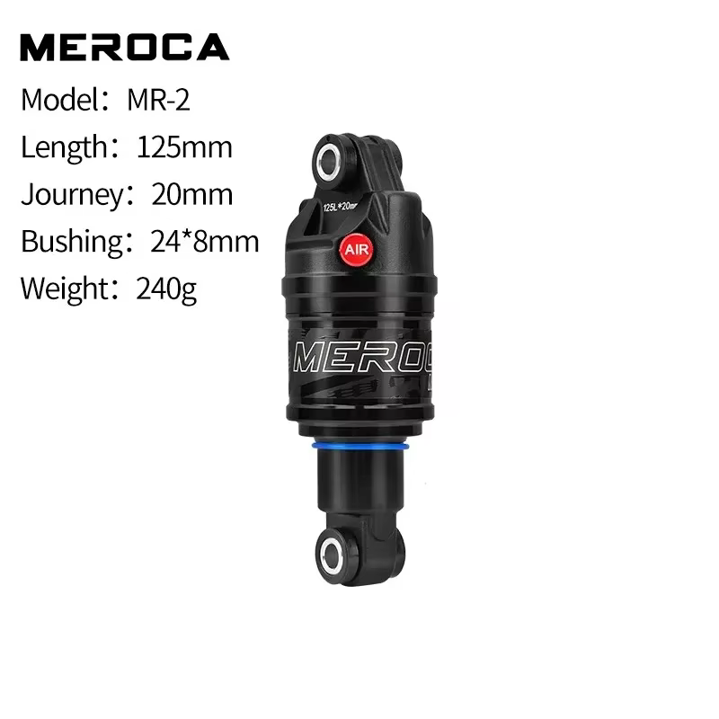 MEROCA amortisseur arrière de vélo 125mm/150mm/165mm/190mm longueur pression d'air réglable VTT amor