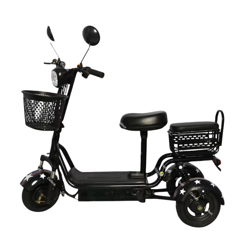 Scooter électrique à 3 roues Mini 2026 pour adultes et femmes, 350W 48V, jaune, tricycle électrique
