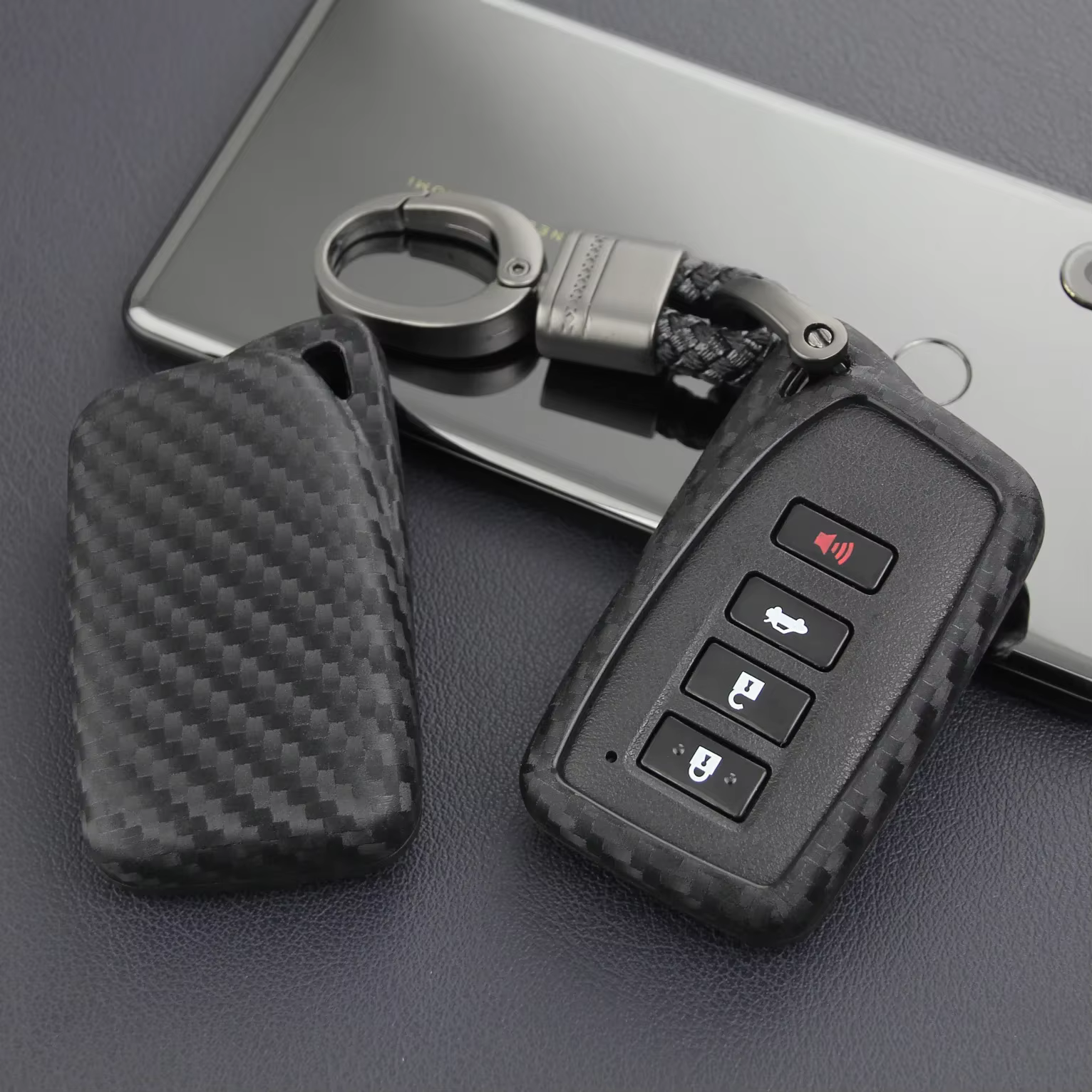 Juste de porte-clés de voiture pour Lexus, accessoires JOCase, fibre de carbone, IS, ES, NX, RX, GS,