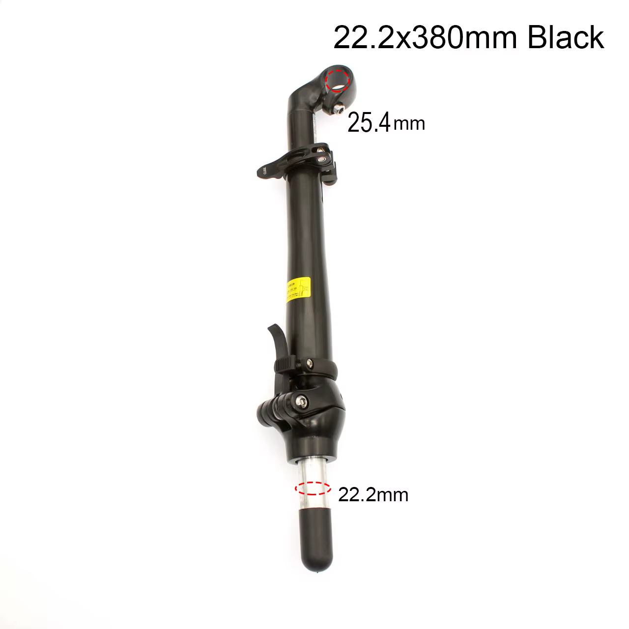 Tige de guidon de Scooter électrique 22.2/25.4mm * 380mm tige de guidon de vélo électrique pliante e