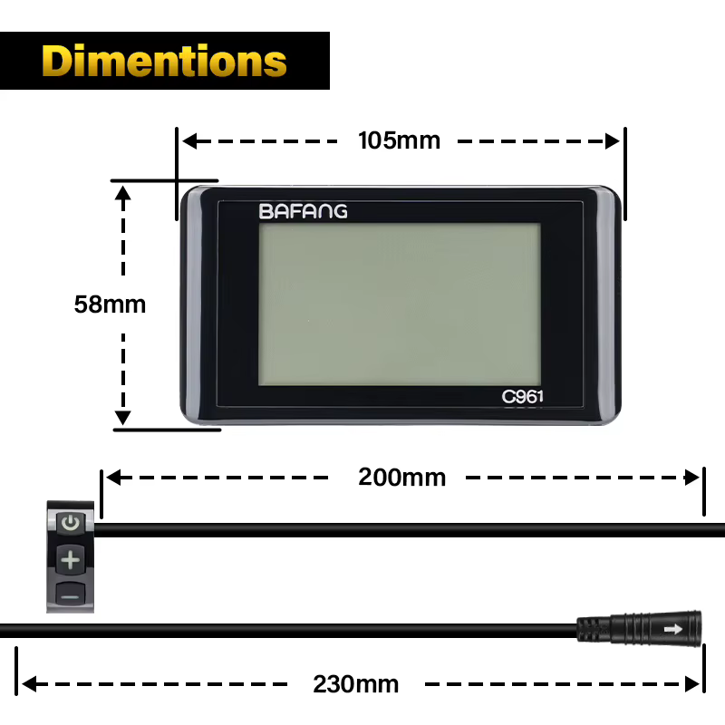 Panneau de commande d'affichage pour vélo électrique, pour moteur BAFANG BBS01B BBS02B BBSHD, compos