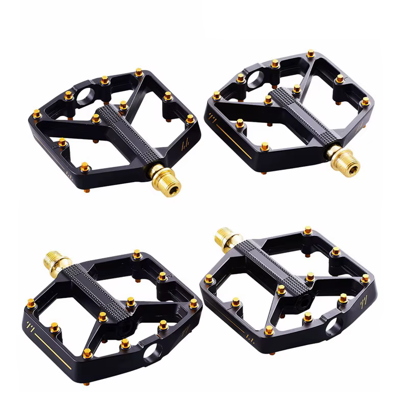 Pédales de vélo dorées en aluminium Perrin, légères, large Surface, antidérapantes, pour course de v