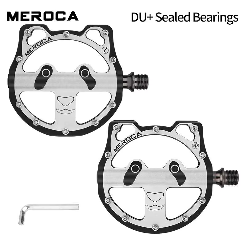 Nouvelle pédale de vélo dessin animé Panda forme 3 roulements en aluminium pliant pédale de vélo ant