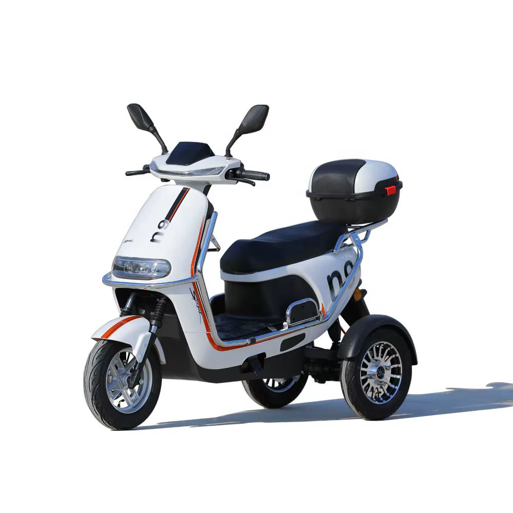 Moto électrique à 3 roues 800W, tricycle électrique pour adultes, scooter avec panier
