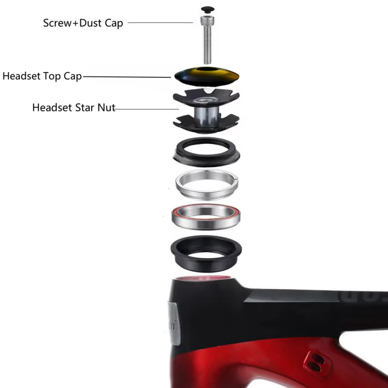 ZHIQU Couvercle de capuchon supérieur de tige de casque de vélo avec vis, écrou étoile de casque et