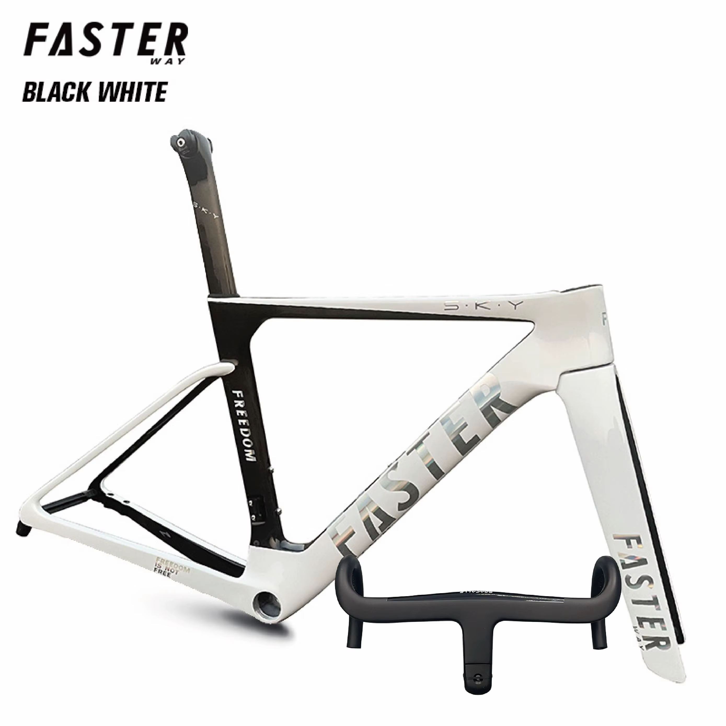 2026 Peinture FASTERWAY Freedom Rain Cadre Cadre de vélo de route en carbone avec fourche Tige de se