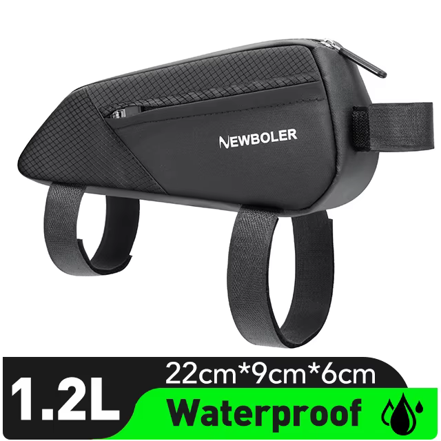 NEWBOLER sac de vélo 1.2L cadre Portable Tube avant sac de cyclisme vtt route vélo sacoche grande ca
