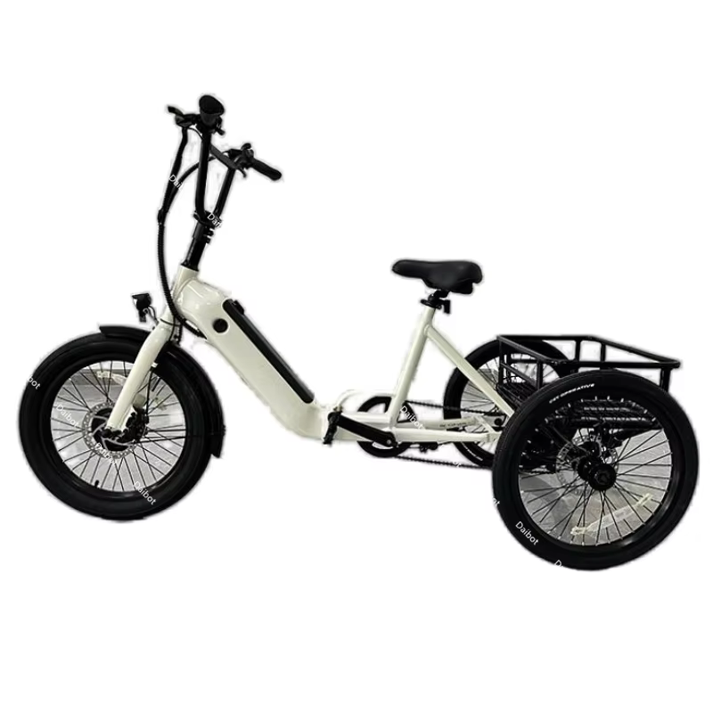Puissant pliable léger 3 roues Cargo Tricycle électrique gros vélo pour adultes personnes âgées 500W
