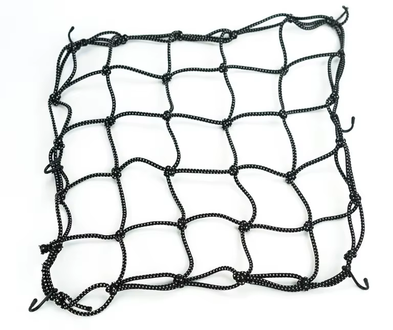 Filet de transport en caoutchouc pour bagages, vélo, scooter, 30 x 30, noir