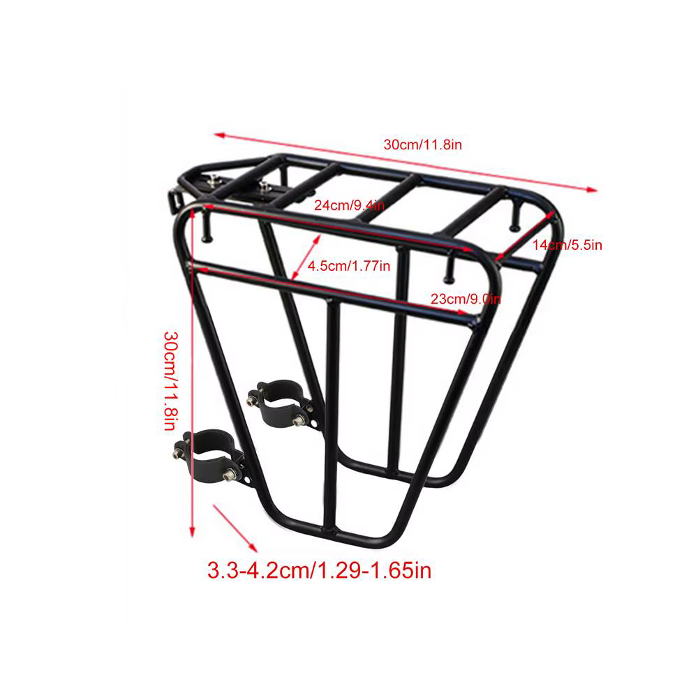 Support de bagages pour fourche avant de vélo, porte-bagages avant en acier réglable pour VTT et vél
