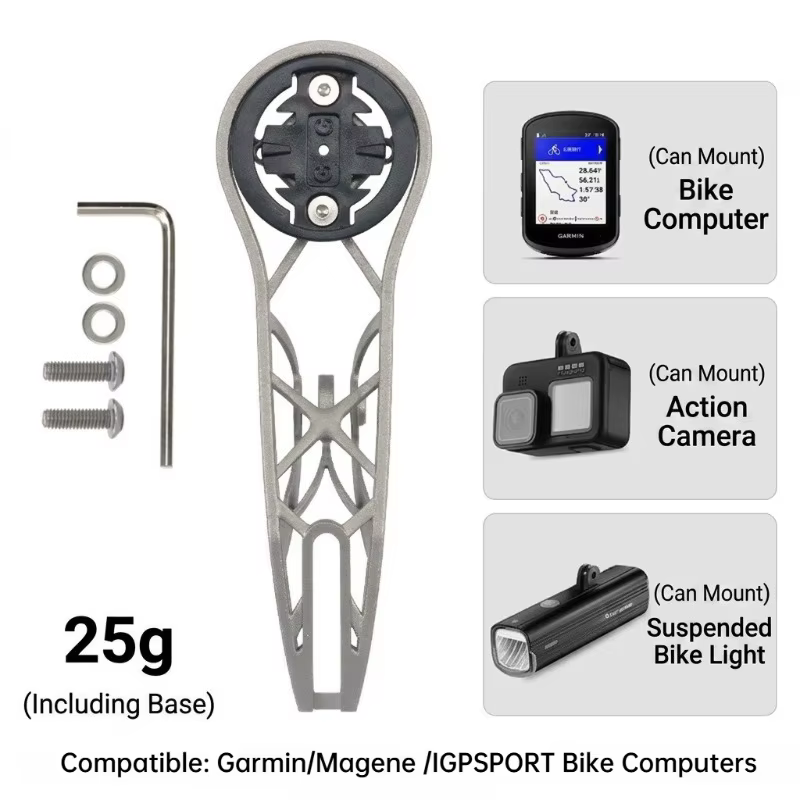 Support de guidon intégré pour ordinateur de vélo en alliage de titane imprimé en 3D, support GPS po