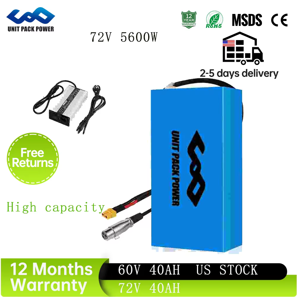 Pack de batteries pour vélo électrique 48V 40Ah 60V 72V, batterie pour vélo électrique et trottinett