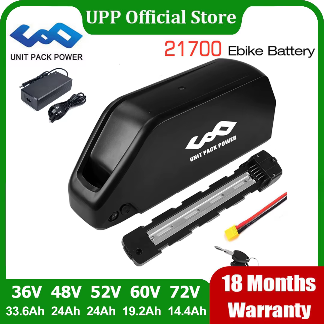 Batterie de Vélo Électrique 21700 Downtube Polly 72V 60V 52V 48V 24Ah 36V 30Ah 25Ah 15Ah pour Moteur