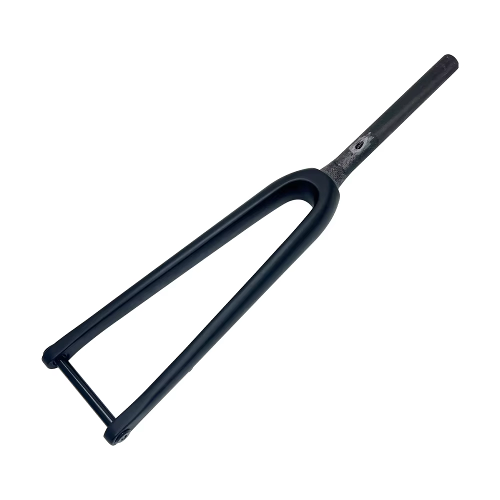 Vitchey Fourche de vélo entièrement en carbone, fourche de vélo rigide à axe traversant d'alignement
