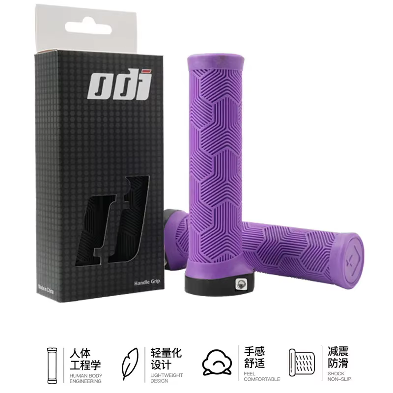 Poignées de vélo en caoutchouc ODI 22mm violet marron rose orange noir poignées de guidon vtt ergono