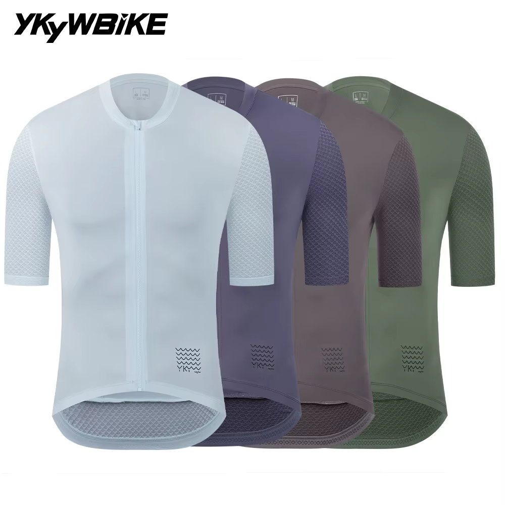YKYWBIKE Maillot de cyclisme classique pour hommes été vélo Pro équipe chemise à manches courtes cyc