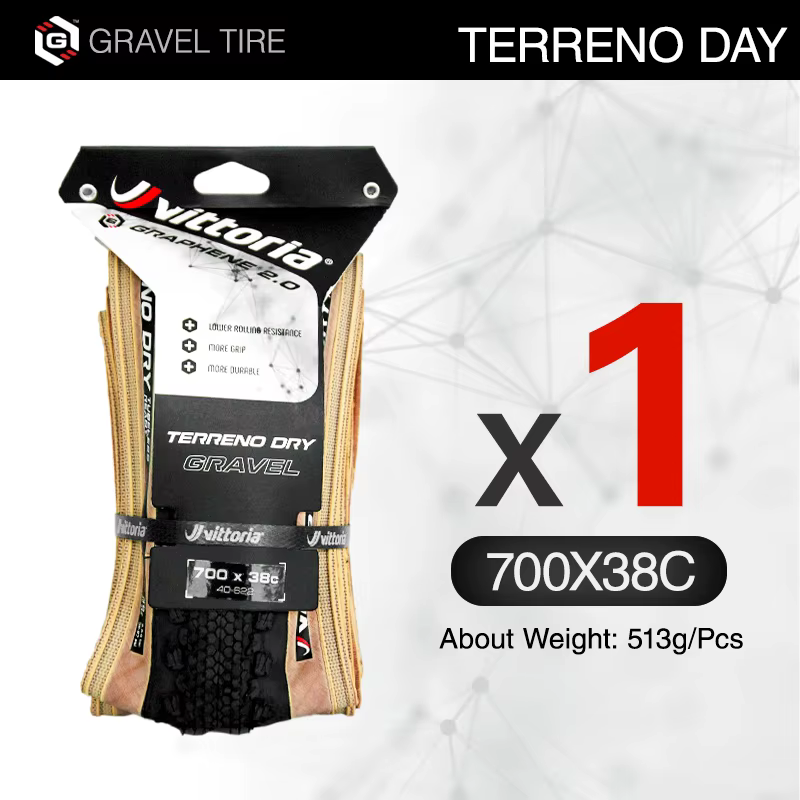 Nouveaux pneus de vélo Vittoria Terreno Dry 700x40 pliables, tubeless, pour VTT/vélo de route | Pneu