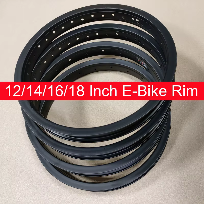 Jante de vélo électrique pliante 12/14/16/18 pouces, 20/24/28/36 trous, épaisseur 30mm, noire imbibé