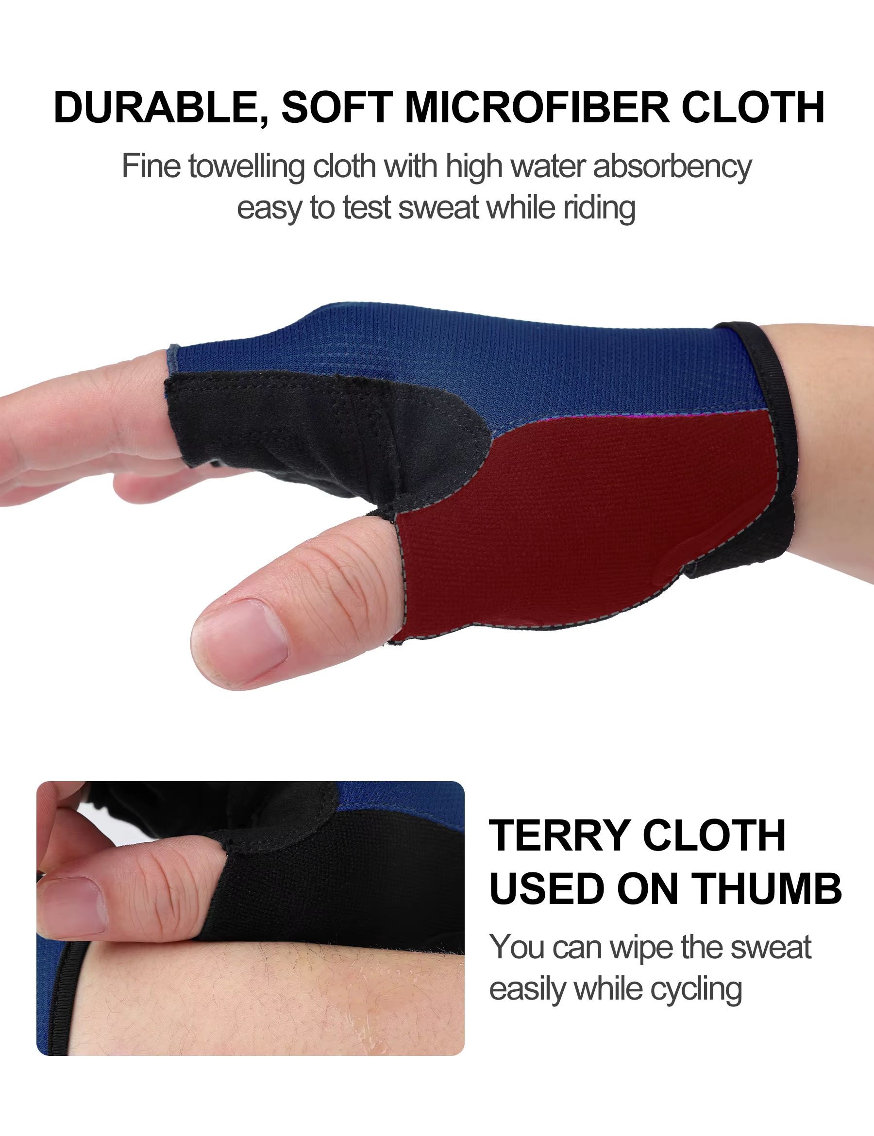 INBIKE demi doigt gants de cyclisme été gants de vélo Absorption des chocs respirant VTT gants vtt a