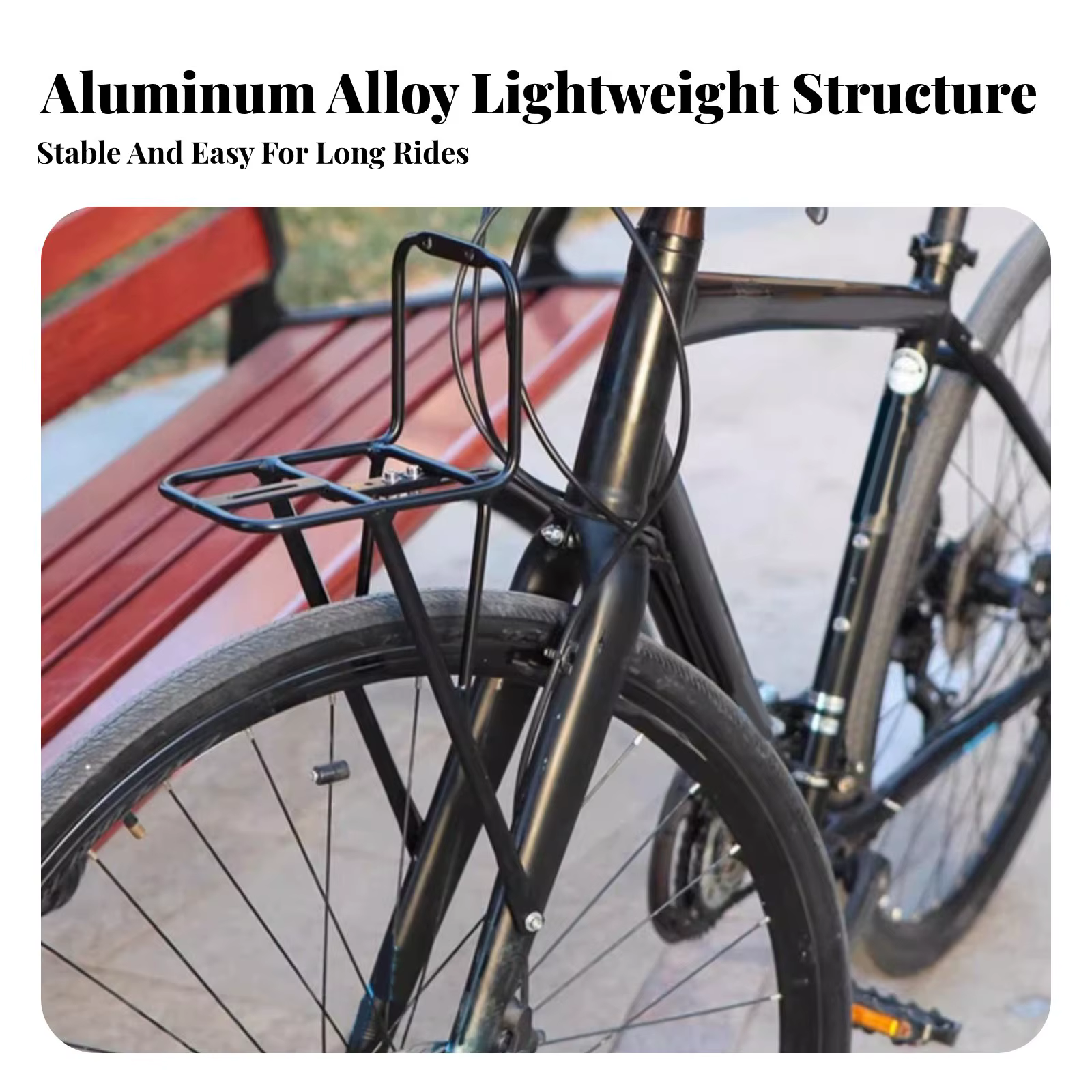 Porte-bagages avant pour vélo, porte-sacoche avant en aluminium léger, durable et robuste, idéal pou