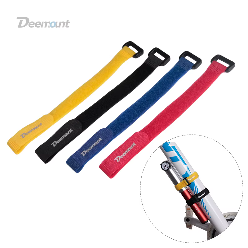 Deemount 4 pièces vélo Nylon crochet/boucle ruban auto-adhésif sangle vélo câble fil cravate pompe b