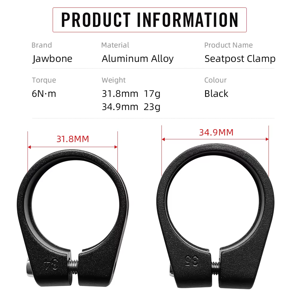 JawboneBicycle tige de selle pince CNC alliage léger selle tige de selle pour 25.4 27.2 30.9 31.6mm