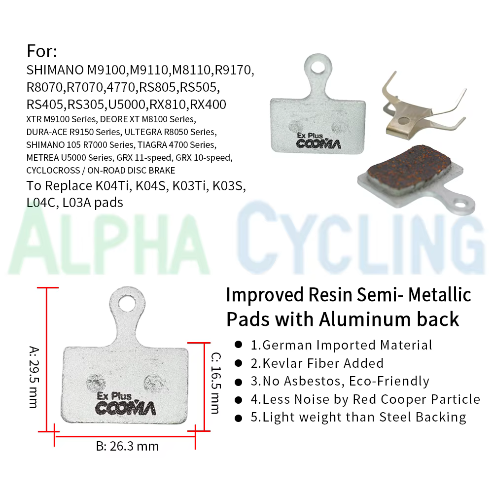 Plaquettes de frein à disque de vélo pour Shimano, XTR M9100, Dura ZanR9100, R9150, Ultegra R8070, R