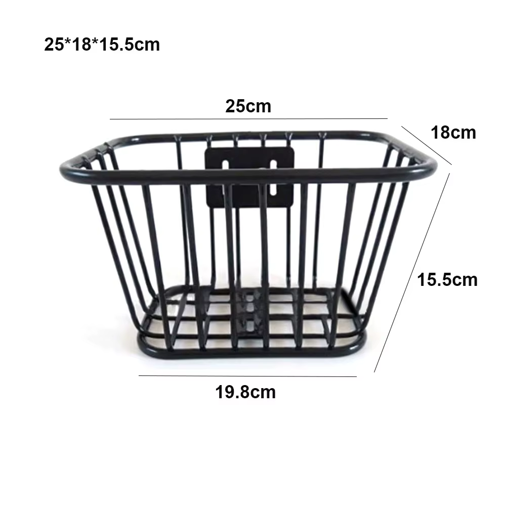 Panier arrière de vélo facile à installer, panier arrière de vélo en métal durable, noir/argent, pan