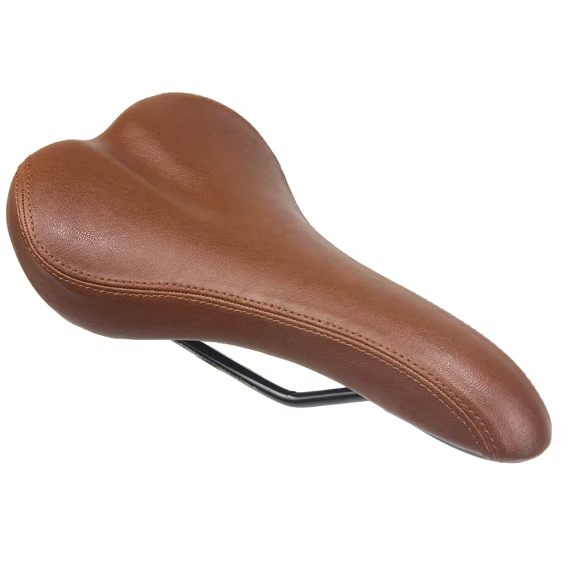 Selle rétro en cuir PU de vélo de route VTT,siège vintage à coussin, assise de sport cycliste, faute