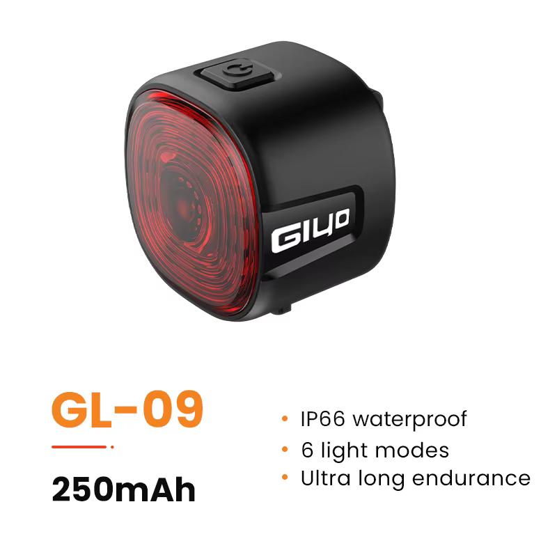 Feu arrière de sécurité pour vélo GIYO, VTT, 7 couleurs, détection intelligente du freinage, étanche