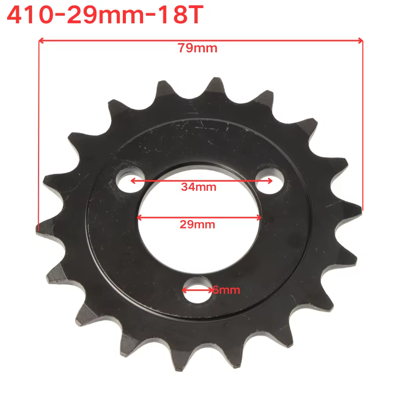 Pignon de chaîne 410 18T/22T/25T/28T, pignon à vitesse fixe adapté aux scooters électriques, vélos,