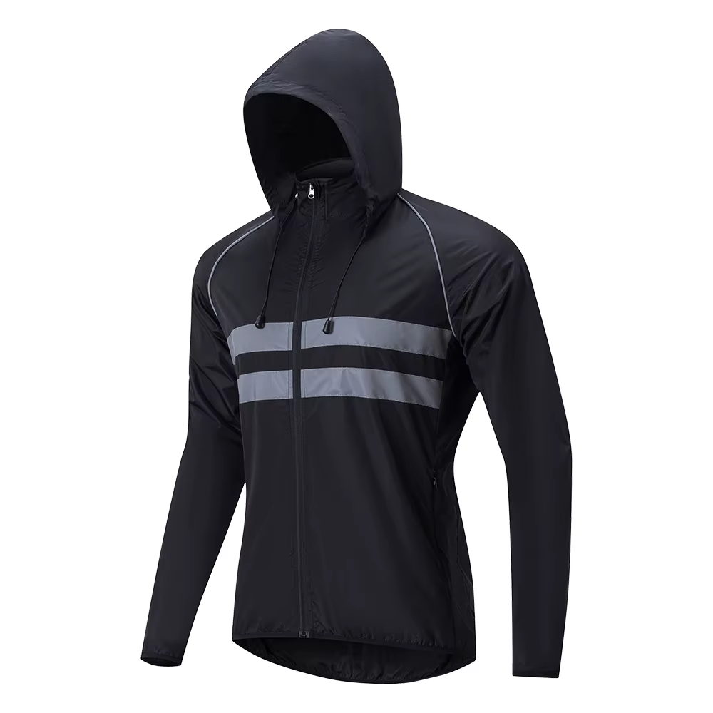 HISERWA – veste coupe-vent pour cyclisme, imperméable, réfléchissante, ultralégère, pour vélo de rou