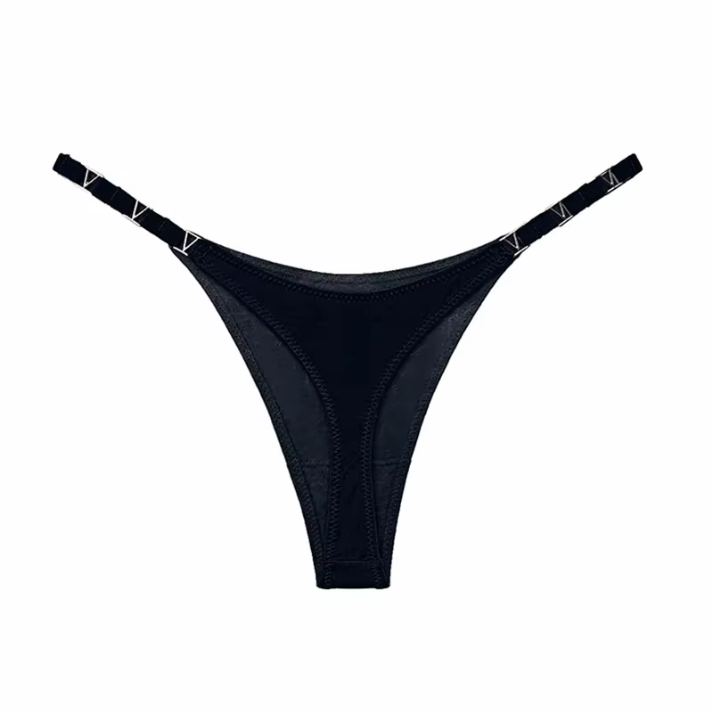 Sexy culotte en forme de V décoration en métal sous-vêtements sport taille basse slips femmes Linger