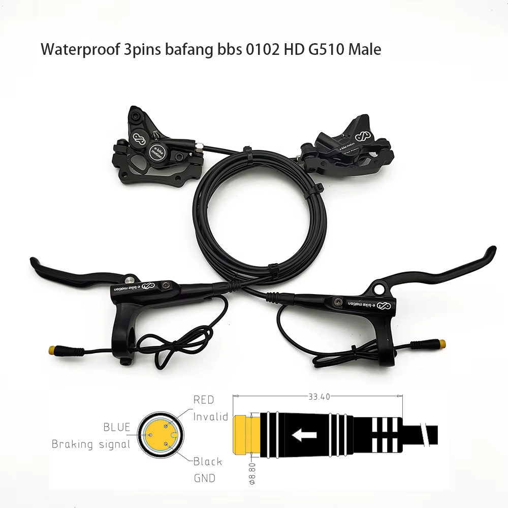 EBKE vélo électrique e-bike frein hydraulique à 4 pistons pour BAFANG Mid BBS 01 02 HD ou 2 broches