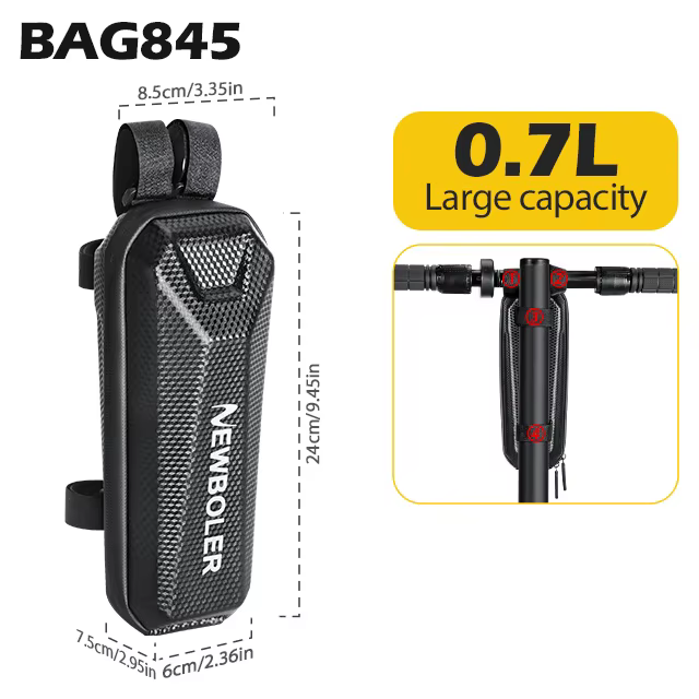 NEWBOLER 0.7L Scooter électrique avant sac étanche Velcro sangle libération EVA Scooter électrique s