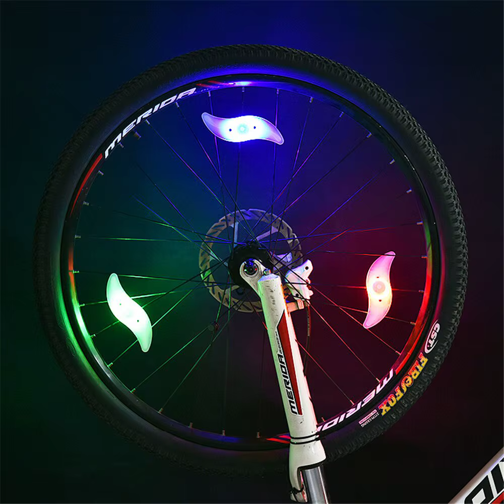 Roue de feu à vent pour vélo de montagne, roue de feu, lampe à rayons, jante lumineuse, lumière de r