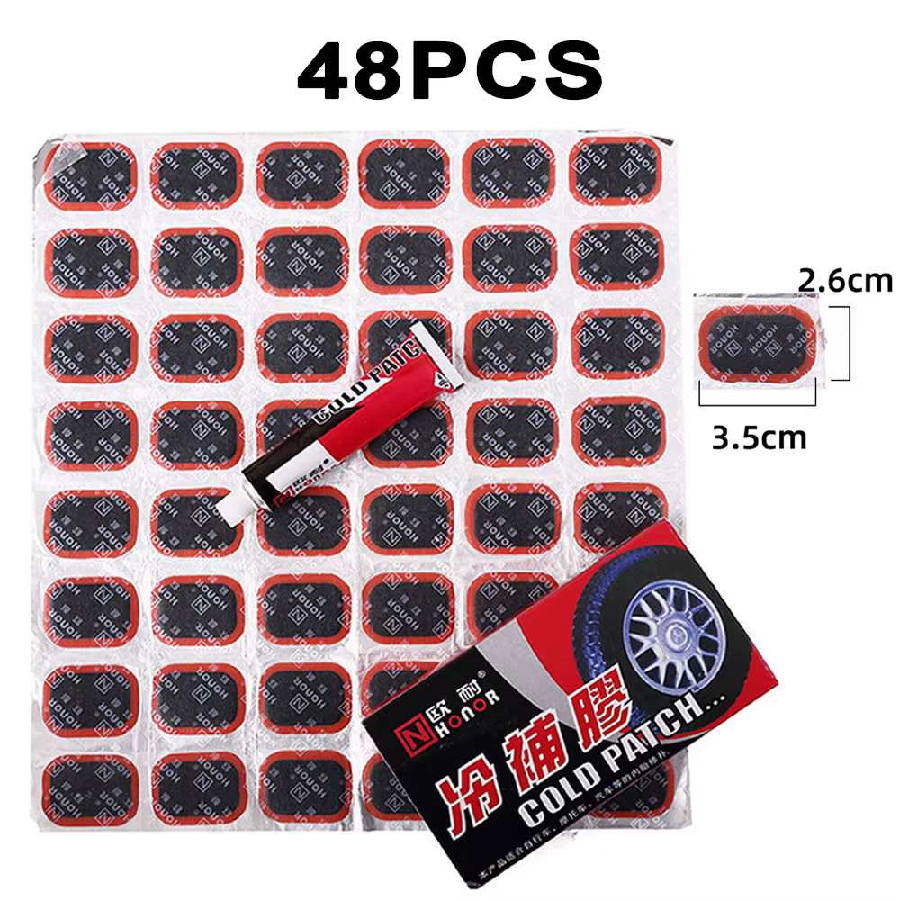 Kit de réparation de pneus de vélo : Patchs, film de ponçage, levier, outils multifonctionnels pour 