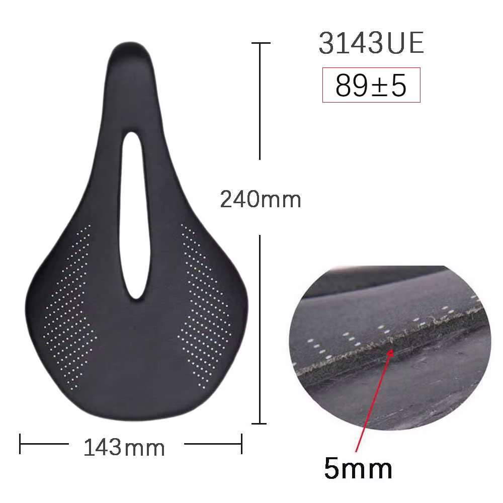 Selle de vélo de route ELITAONE MTB en carbone super légère 89±5g, 240x143/155mm, finition carbone U