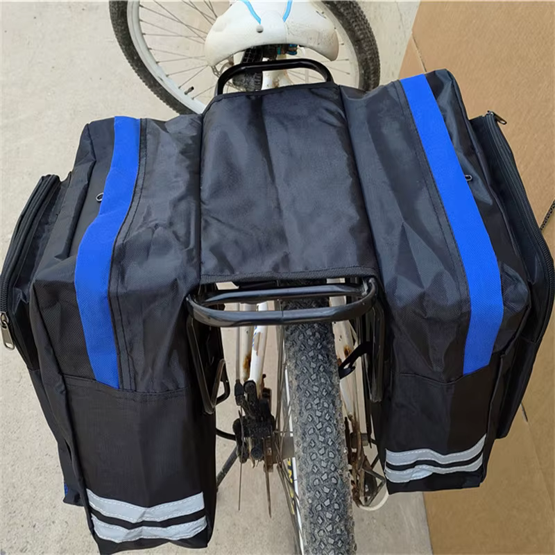 Sac de coffre de vélo 2 en 1, double face, arrière T1, sacoche de siège arrière de vélo, sac de vélo