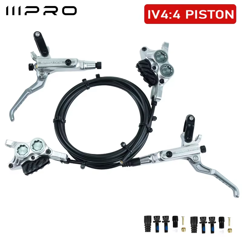 IIIPRO 4Piston vélo hydraulique frein à disque ensemble route VTT freins hydrauliques vtt vélo étrie