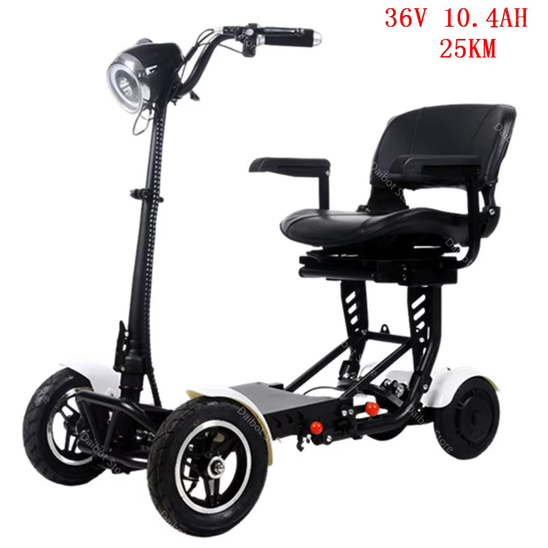 Scooter de mobilité pliable multi-Terrain pour adultes avec 4 roues scooter électrique à batterie 10