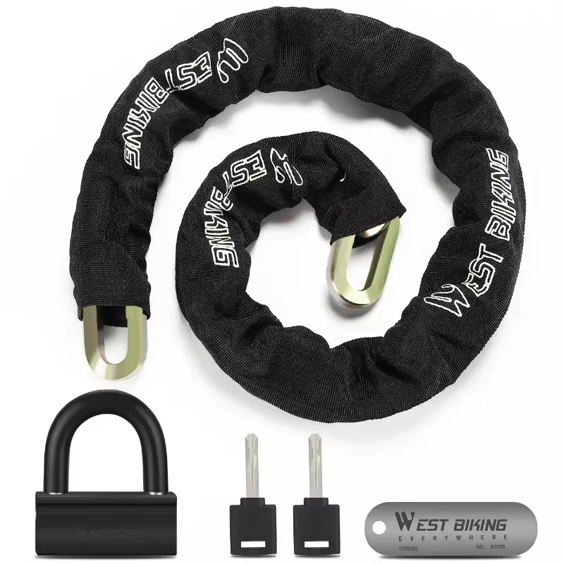 WEST BIKING-Serrure de vélo antivol rapide avec cadenas, serrure de moto E-Scooter, deux codes, haut