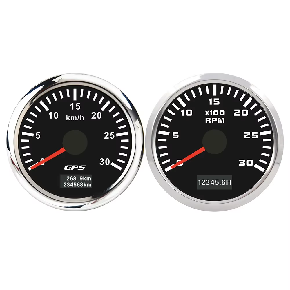 ELING – compteur de vitesse GPS universel 52mm 0-60 km/h 80 kmh 120 km/h + tachymètre 4000 tr/min 60