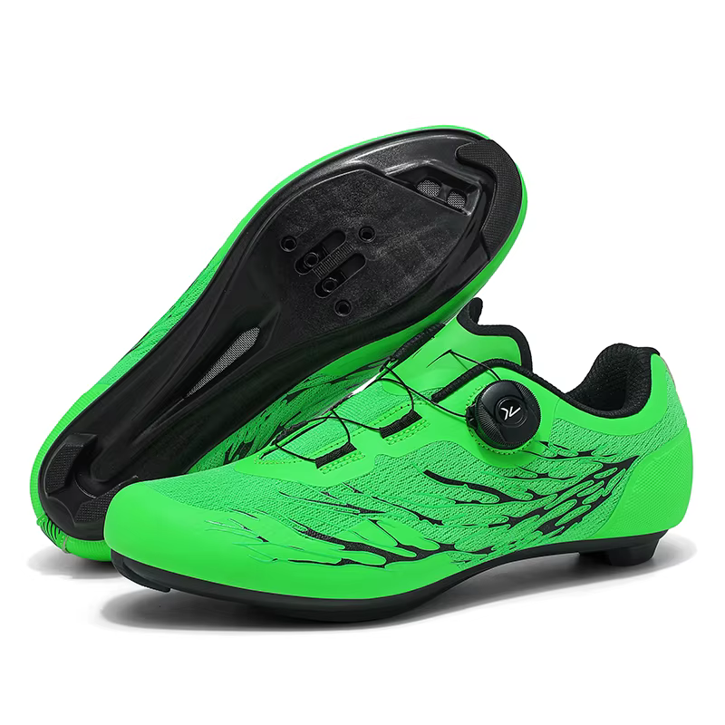 Chaussures de cyclisme sur route pour hommes, effet fluorescent, respirantes, à blocage automatique,