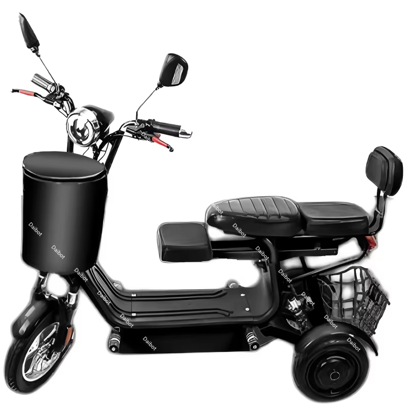 Tricycle électrique à double moteur 500W à 3 roues, petit Mini Scooter pliant pré-assemblé avec 2 pa