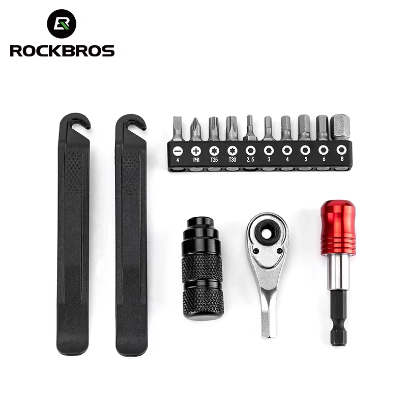 ROCKBROS – Kits d'outils de réparation de vélo, jeu de clés à cliquet à 72 dents, tournevis dynamomé